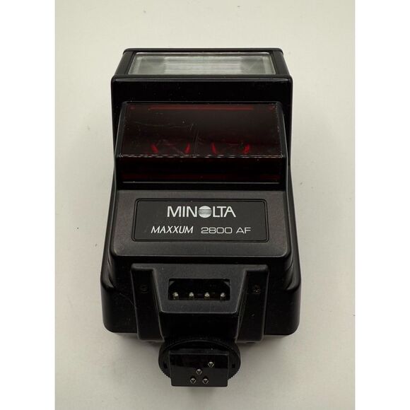 Minolta Maxxum 2800 AF Camera Flash w/Original Case Very Good Condition Vintage - Picture 1 of 8